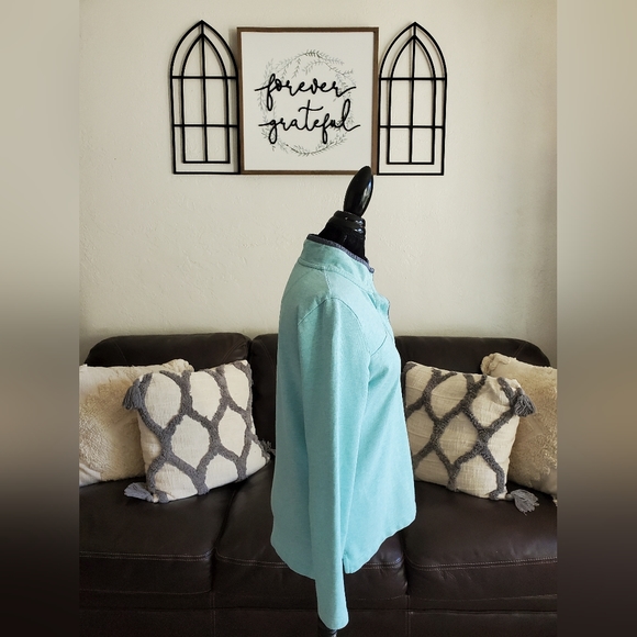 L.L. Bean Sea Foam Green 1/2-button Pullover, Sweater Size Small Classic Boho - Picture 12 of 14